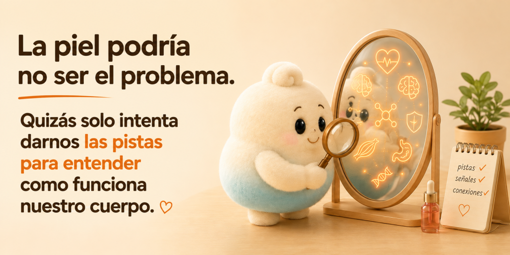 Ilustración sobre la piel como posible fuente de señales del envejecimiento y la salud del organismo.